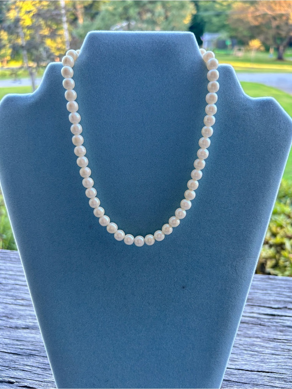 Vintage Classic Ivory Pearl Necklace Timeless Elegance 15” barrel clasp